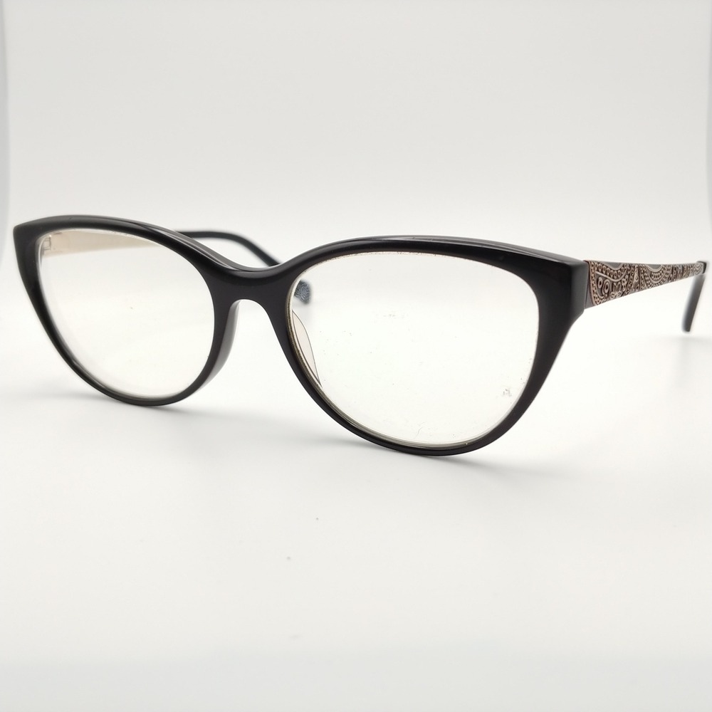 Salsa Eyeglasses Frames Women 54-17-140 Black Bronze Paisley SA 6004 BK Cat Eye